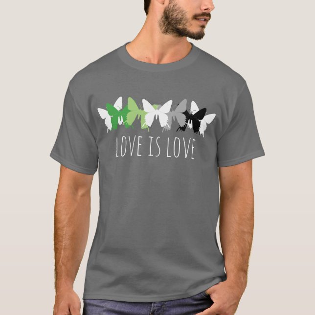 Camiseta Amor é Borboleta Aromântica (Frente)