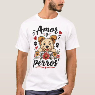 Camiseta Amor e Cães Design Divertido para Amantes de Cães