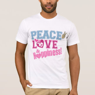 Camiseta Amor e felicidade da paz