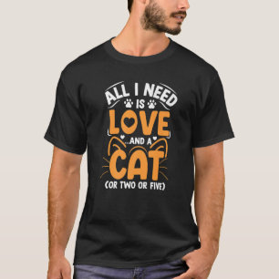 Camiseta Amor E Gato Gato Gato Gato Gato Gato Pai Mãe