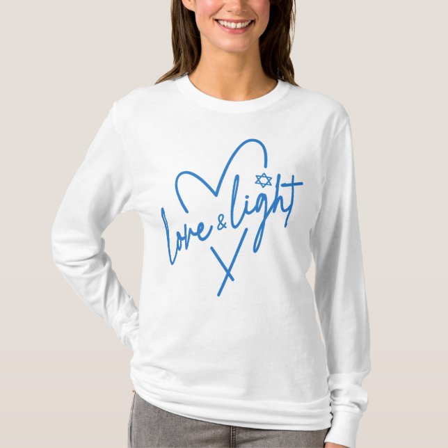 Camiseta Amor e Hanukkah leve (Frente)