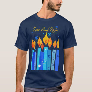 Camiseta Amor E Menorah Judeu Hanukkah Pajamas Cha