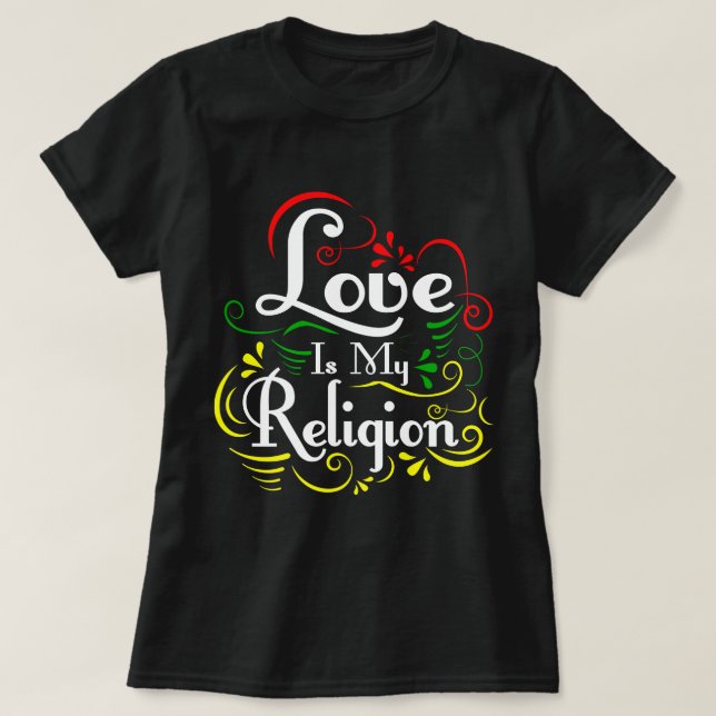 Camiseta Amor é minha religião (Frente do Design)
