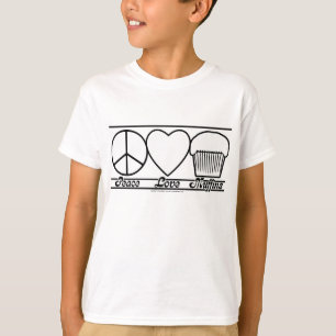 Camiseta Amor e muffin da paz