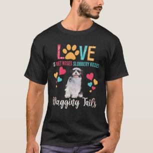 Camiseta Amor É Nariz Molhado Slobbery Kisses Wagging Tail