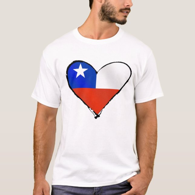 Camiseta Amor e orgulho chilenos de Te Amo o Chile (Frente)