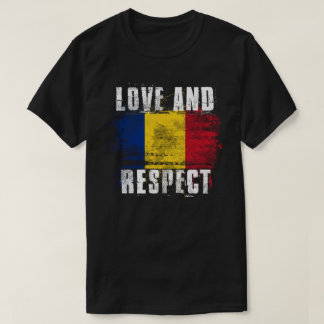 Camiseta Amor e orgulho romeno T da bandeira de Romania