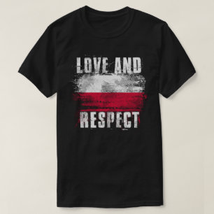 Camiseta Amor e orgulho T do polonês da bandeira do