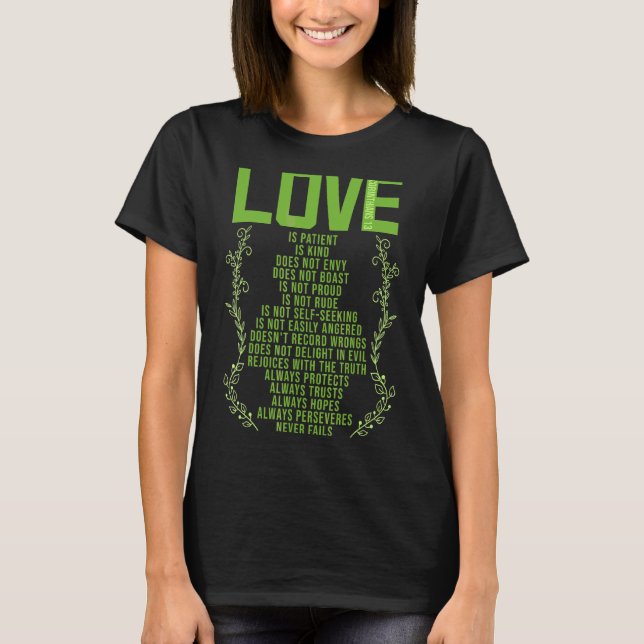 Camiseta Amor é Paciente 1 Corintianos 13 Cristãos (Frente)