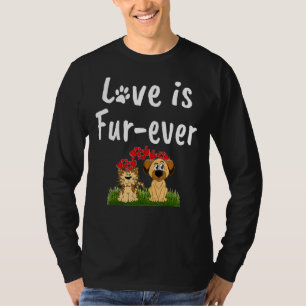 Camiseta Amor É Pele De Gato E Cão Adopti