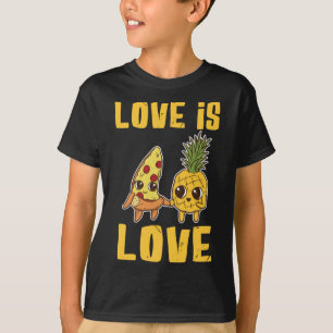 Camiseta Amor é Pizza Engraçada e Piada de Abacaxi