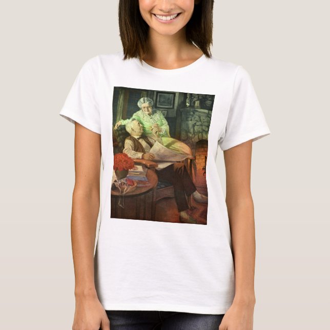 Camiseta Amor e Romance Antigos; Avós Românticos (Frente)