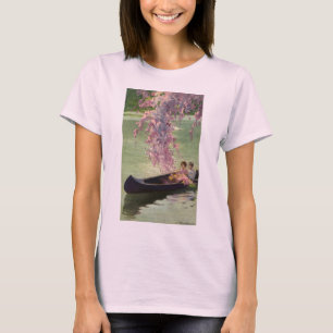 Camiseta Amor e Romance Vintage, Romântico Passeio de Canoa