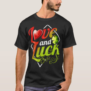 Camiseta Amor E Sorte De Coração E Xamrock E Sorte Em St Pa