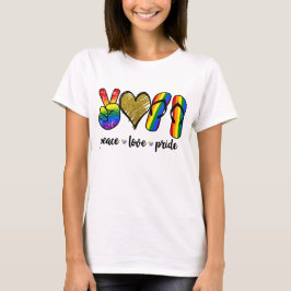CAMISETA AMOR E SUPORTE LGBTQ PRIDE RAINBOW