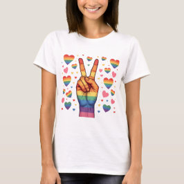 CAMISETA AMOR E SUPORTE LGBTQ PRIDE RAINBOW