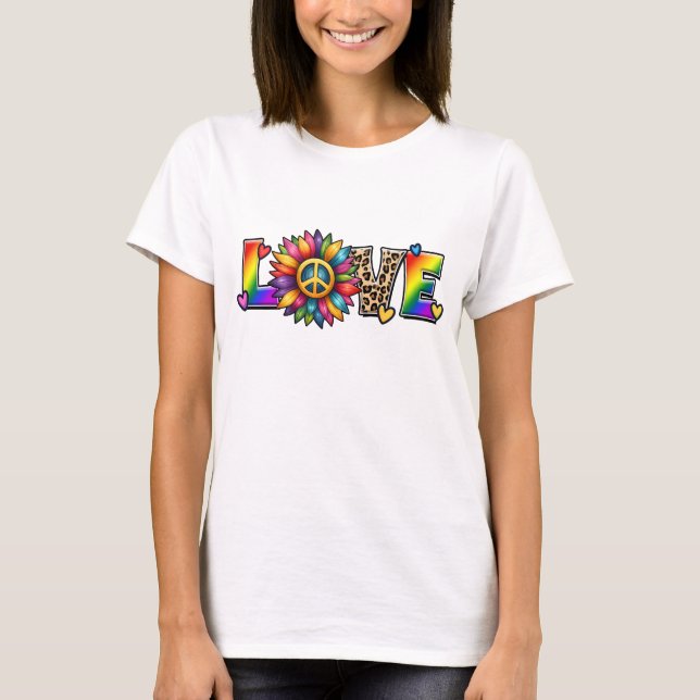 CAMISETA AMOR E SUPORTE LGBTQ PRIDE RAINBOW (Frente)