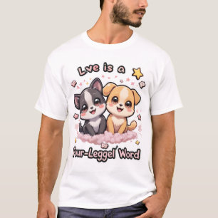 Camiseta Amor é um Cachorro de Camisa-de-Camisa Cuta de Qua