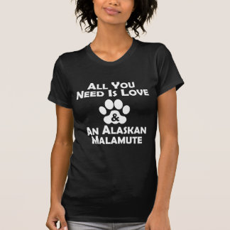 Camiseta Amor e um Malamute do Alasca
