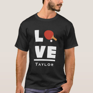 Camiseta Amor E Viva Tênis De Mesa Fã Nome Personalizado