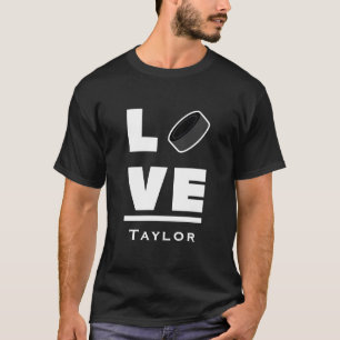 Camiseta Amor E Viver Fã De Hóquei No Gelo Nome Personaliza