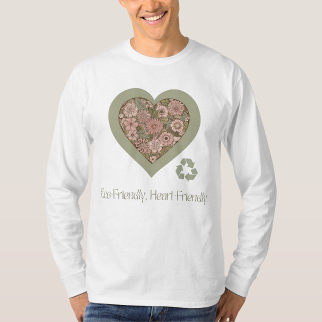 Camiseta Amor ecológico e cardíaco (Frente)