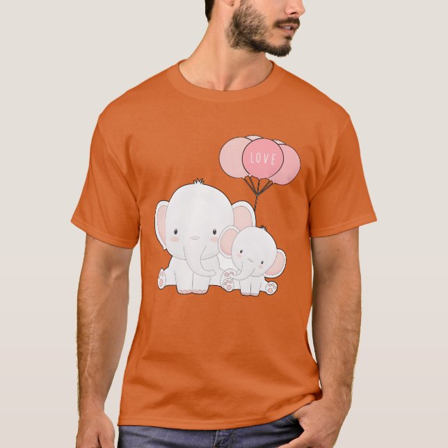 Camiseta amor elefante bebê engraçado (Frente)
