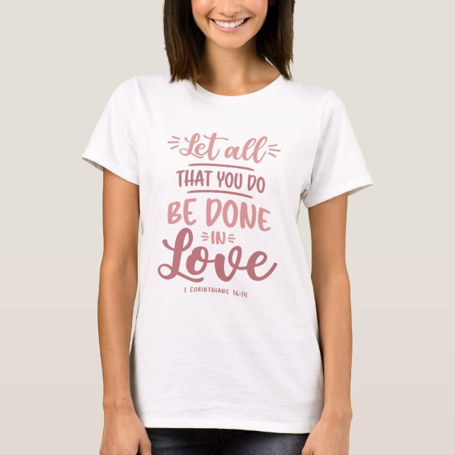 Camiseta Amor em Ação - Citação Cristã (Frente)