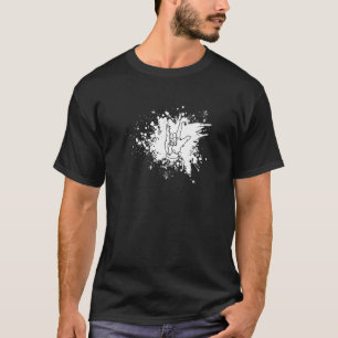 Camiseta Amor em ASL Língua Americana de Sinais Salpico de