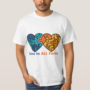 Camiseta Amor em Todas as Formas: Corações Puzzle