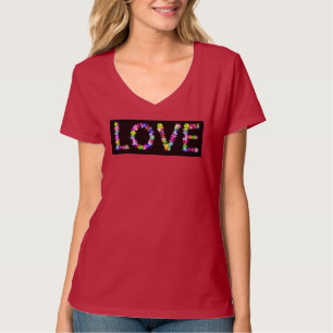 Camiseta Amor em Todas as Formas Tipografia Floral Achemp