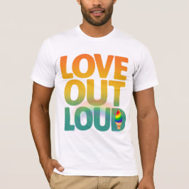 Camiseta Amor em Voz Alta Tipografia Retro Orgulho Design