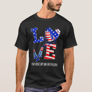 Camiseta Amor Endos Enfermeira Vida 4 De Julho Bandeira Ame