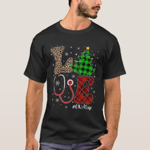 Camiseta Amor Enfermeira Enfermeira Enfermeira de Natal Buf