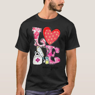 Camiseta Amor Enfermeira Estetoscópio Enfermagem Namorados