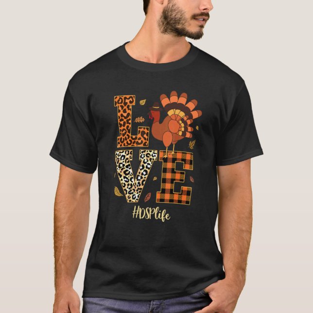 Camiseta Amor Enfermeira Vida Ação de Graças outono (Frente)