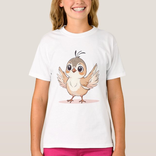 Camiseta Amor Engraçado Pássaros Castanhos Amor (Frente)
