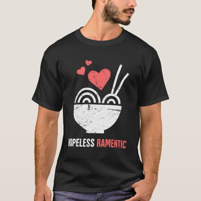 Camiseta Amor Engraçado Ramen Noodles Sobrevive Comida Japo (Frente)