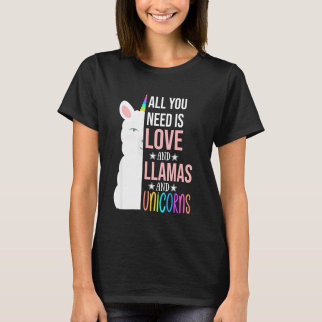Camiseta Amor Engraçado Tudo Que Precisa É Amor Llama (Frente)