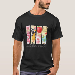 Camiseta Amor Ensine Inspire Professor Sala de Aula Arte