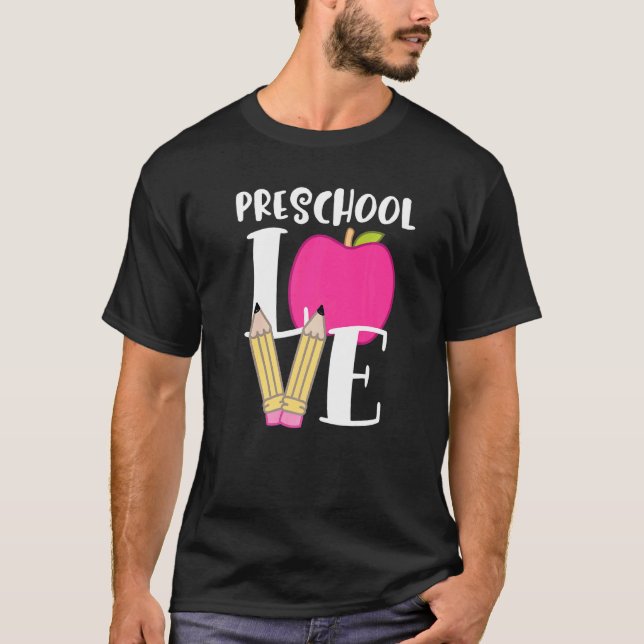 Camiseta Amor Escolar Bastante Para Professores Da Pré-Esco (Frente)