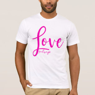Camiseta Amor Escrita Manuscrita Sempre Elegante Rosa Quent