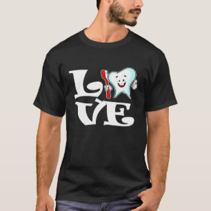 Camiseta Amor Esmagando Dentista De Vida Dental Do Coração