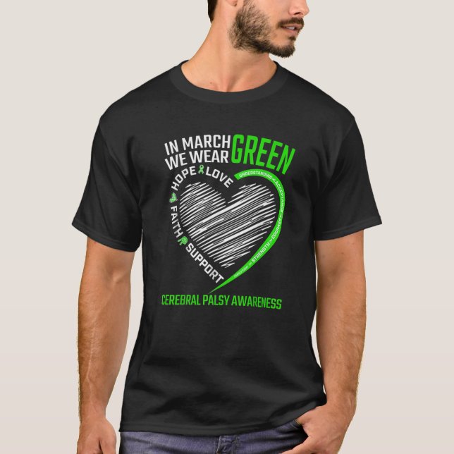 Camiseta Amor Esperança Consciência Vestimos Cerebral Verde (Frente)