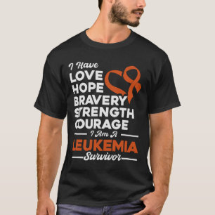 Camiseta Amor Esperança Força de Bravura Leucemia Sensibili