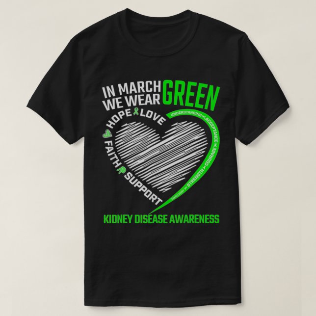 Camiseta Amor Esperança Marcha de Fé Vestimos Doença Renal  (Frente do Design)