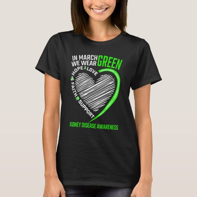 Camiseta Amor Esperança Marcha de Fé Vestimos Doença Renal  (Frente)