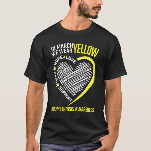 Camiseta Amor Esperança Marcha Vestimos Endometriose Amarel (Frente)