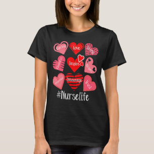 Camiseta Amor Estetoscópio Cardíaco Enfermeira A Vida Enfer