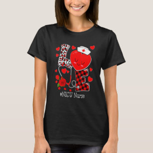 Camiseta Amor Estetoscópio Coração Enfermeira UTI Neo Dia d